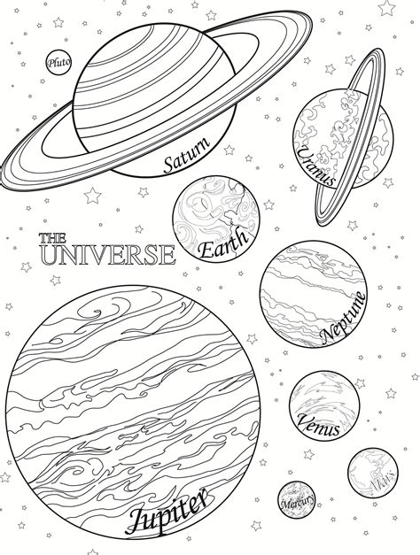 Planets Printable Coloring Pages